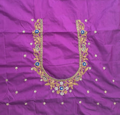 NR897PR -Purple Colour Computer Maggam Work Blouse