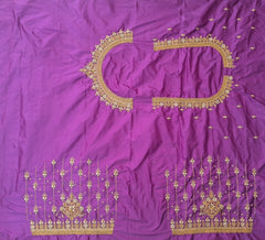 NR1050PR- Purple Colour Computer Maggam Work Blouse ( Boat Neck Design Back Open)